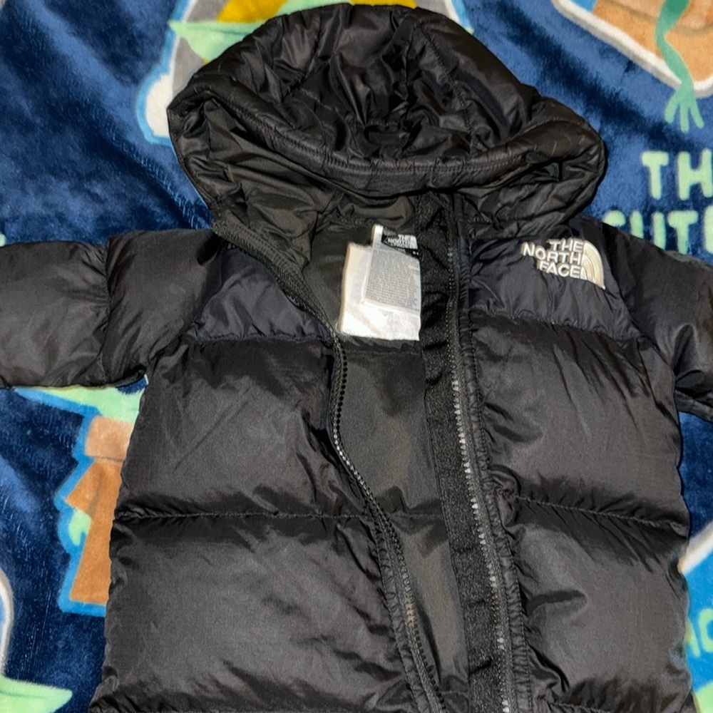 6 to 12 months black Northface snowsuit